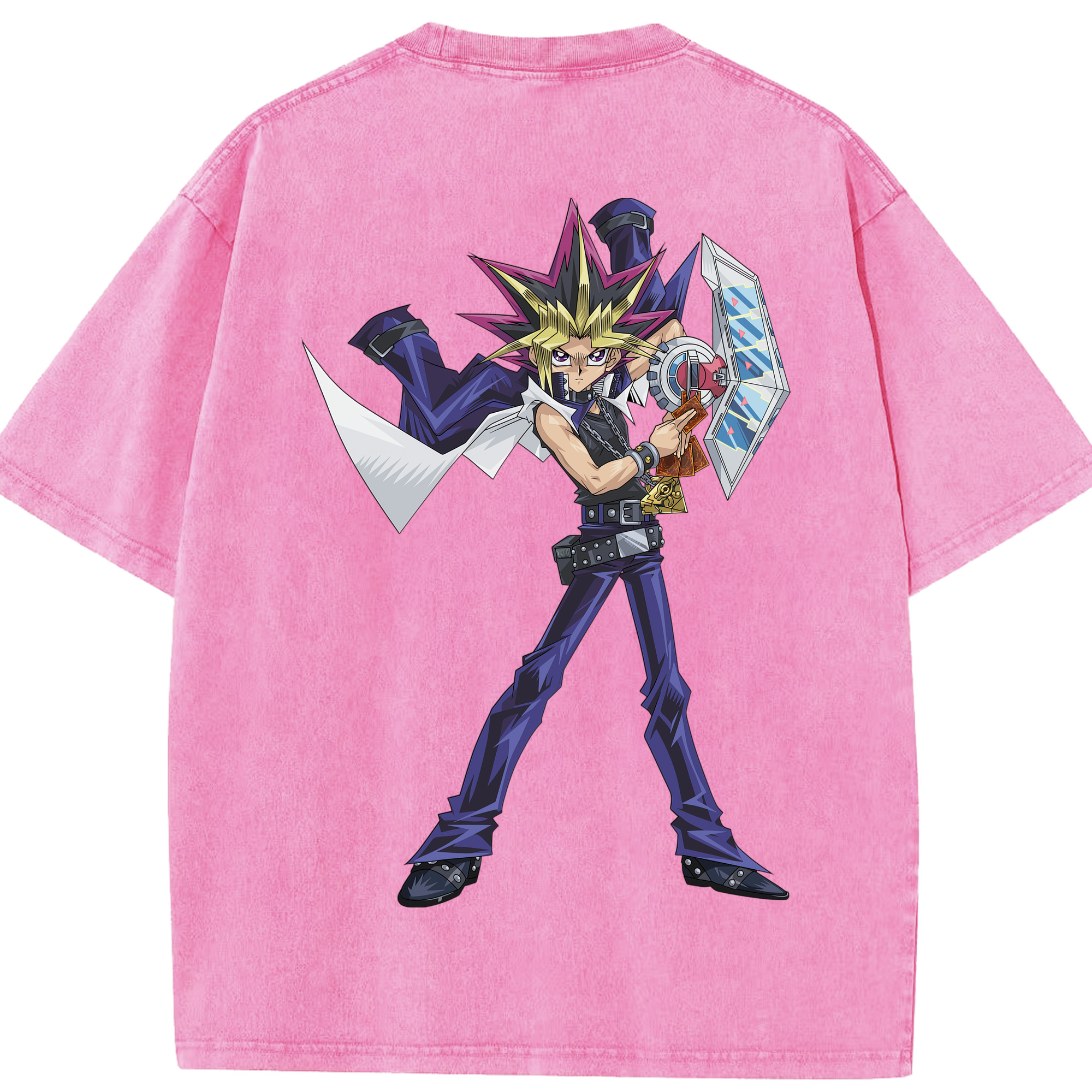 （画像用） 遊☆戯☆王 Yu-Gi-Oh! 綿100% ヴィンテージ風 半袖Tシャツ（背面プリント）